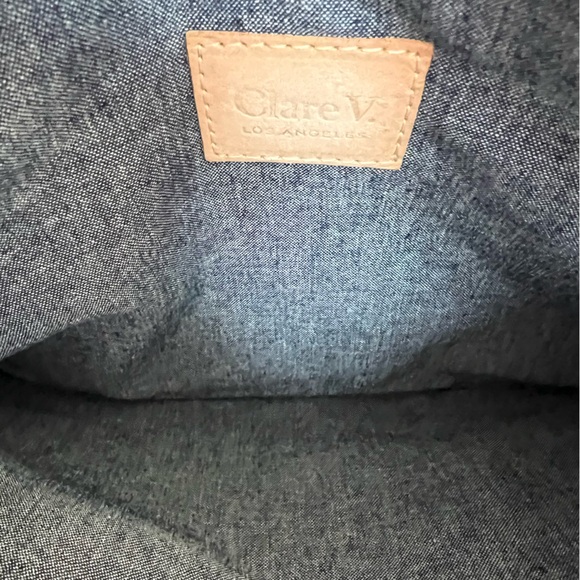 Clare V. Black Suede and Gold Leather Envelope Clutch - Picture 5 of 7